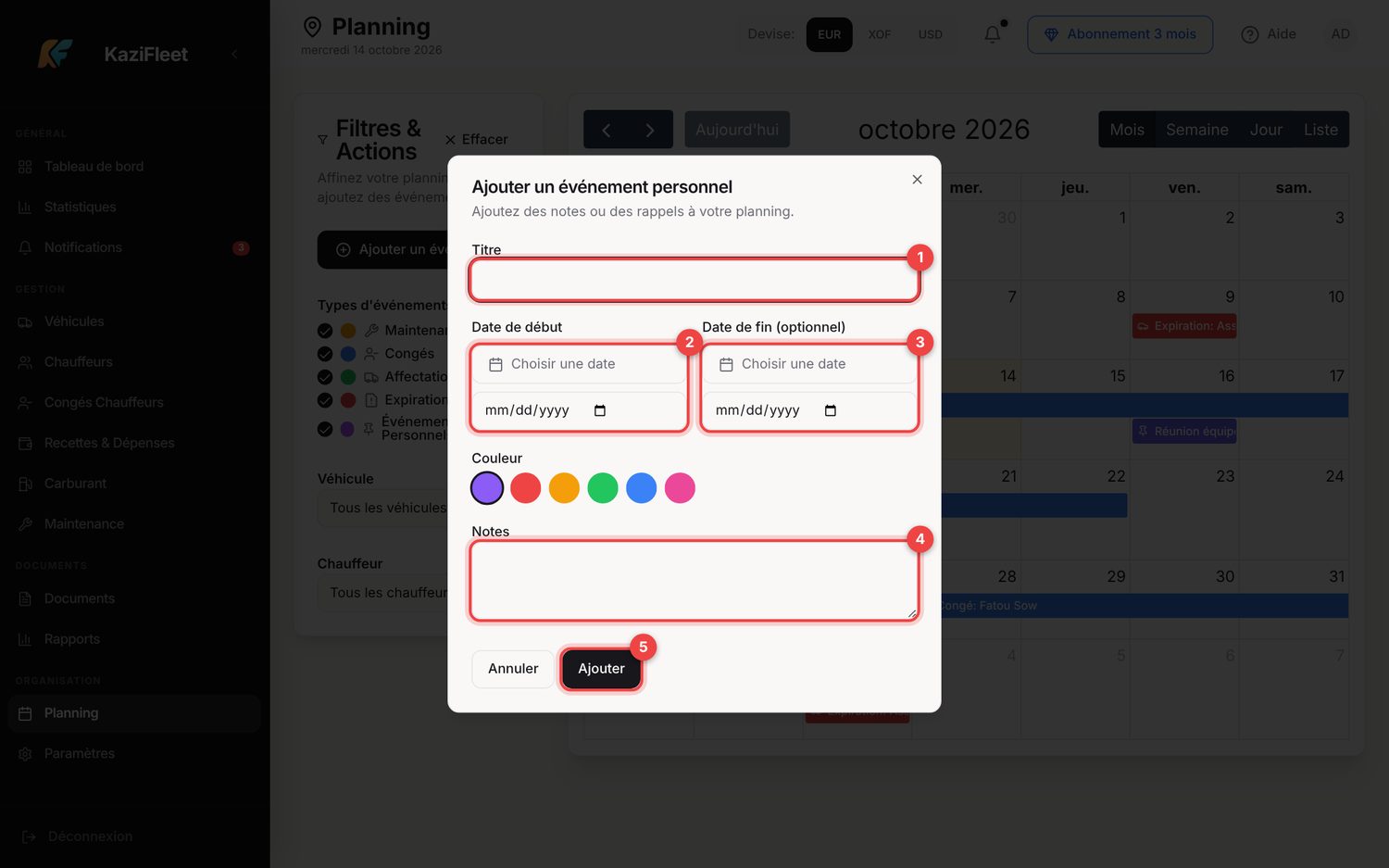 Planning — ordinateur