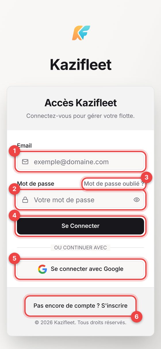 Créer un compte et se connecter — téléphone