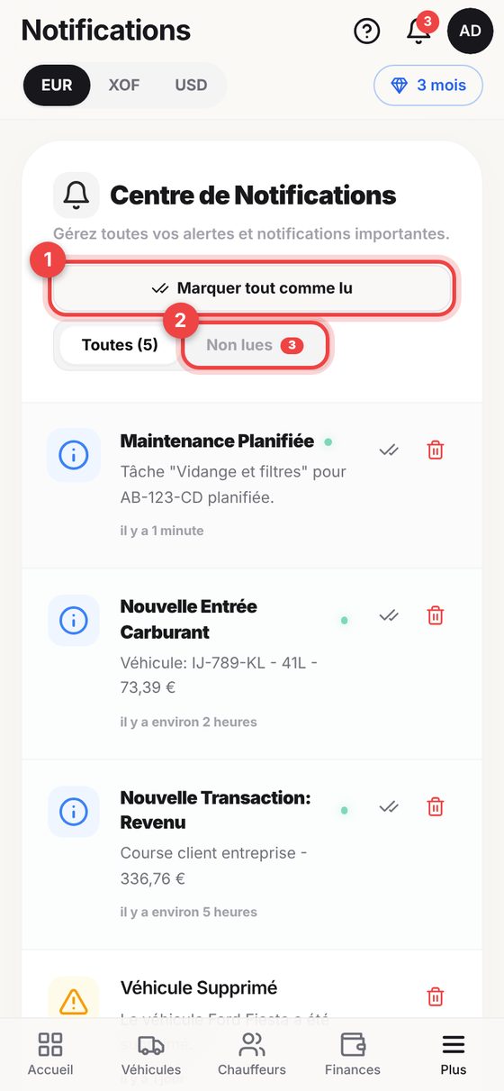 Notifications — téléphone